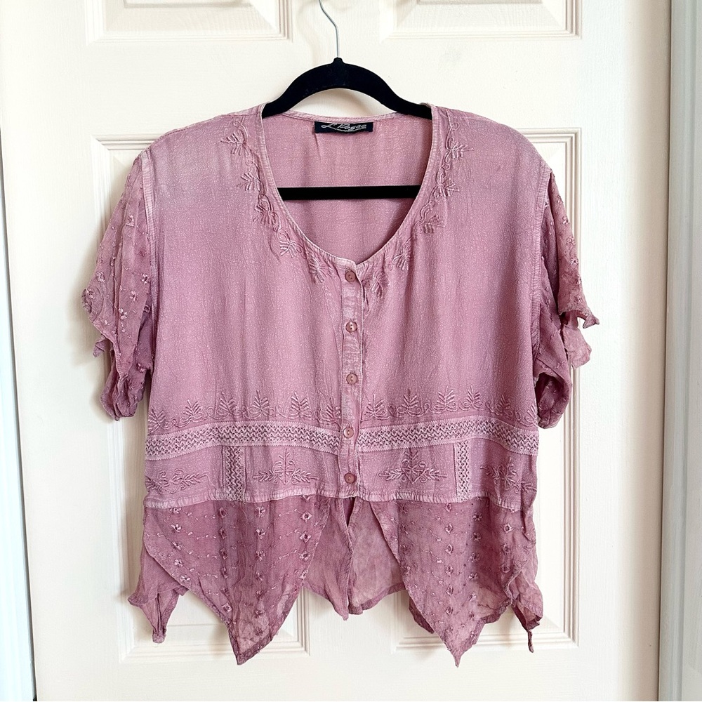 Pink fluttery L’pogee top